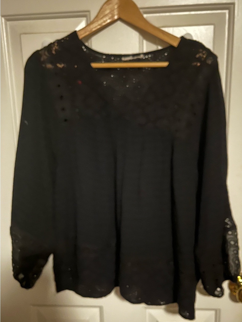 black puff sleeve tyler trim boho top